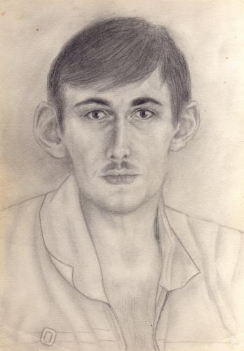 портрет 1990г, карандаш, М. Воро
